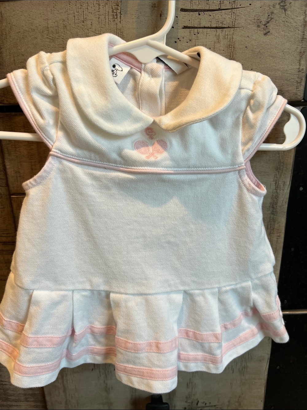 Janie and Jack White Dress with Pink Trim
